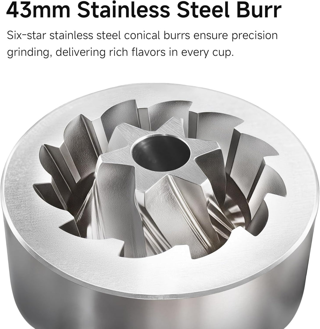 HiBREW G4B Manuelle Kaffeemühle mit externem verstellbarem Zifferblatt, konische Aluminium-Mühle, nu