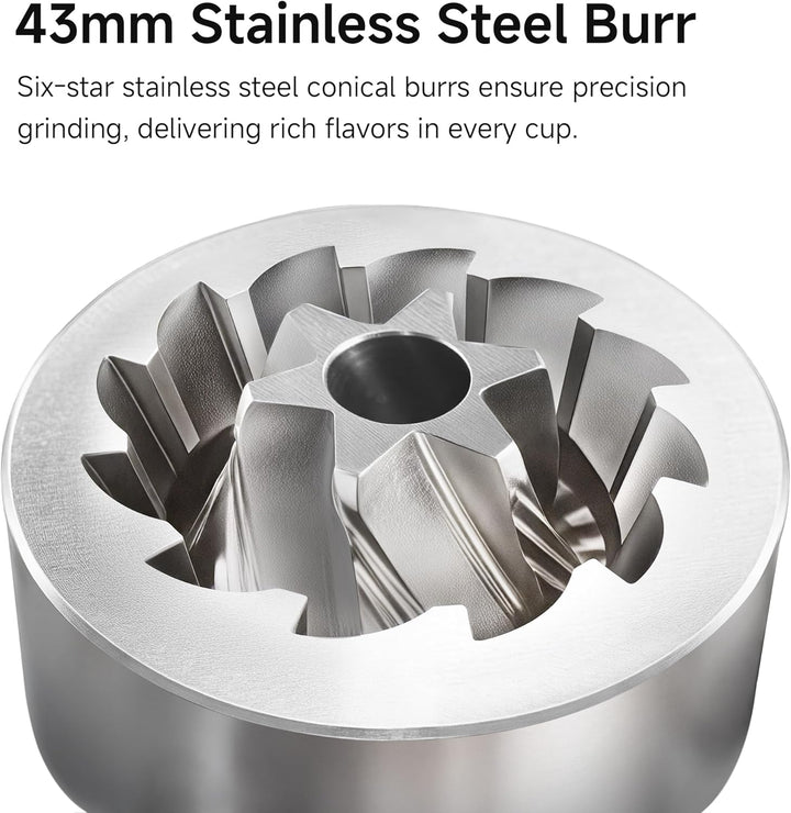 HiBREW G4B Manuelle Kaffeemühle mit externem verstellbarem Zifferblatt, konische Aluminium-Mühle, nu