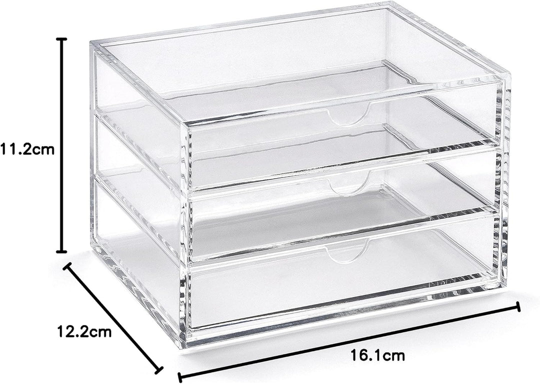 Osco A3276 Magazin mit 3 Schubladen aus klarem Acryl, Transparent Medium (3 Drawer), Medium (3 Drawe