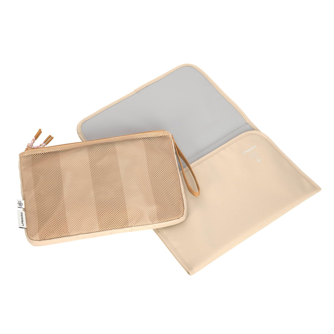 LÄSSIG Baby Windeltasche mit Wickelunterlage für unterwegs/Casual Changing Organizer beige/camel Bra