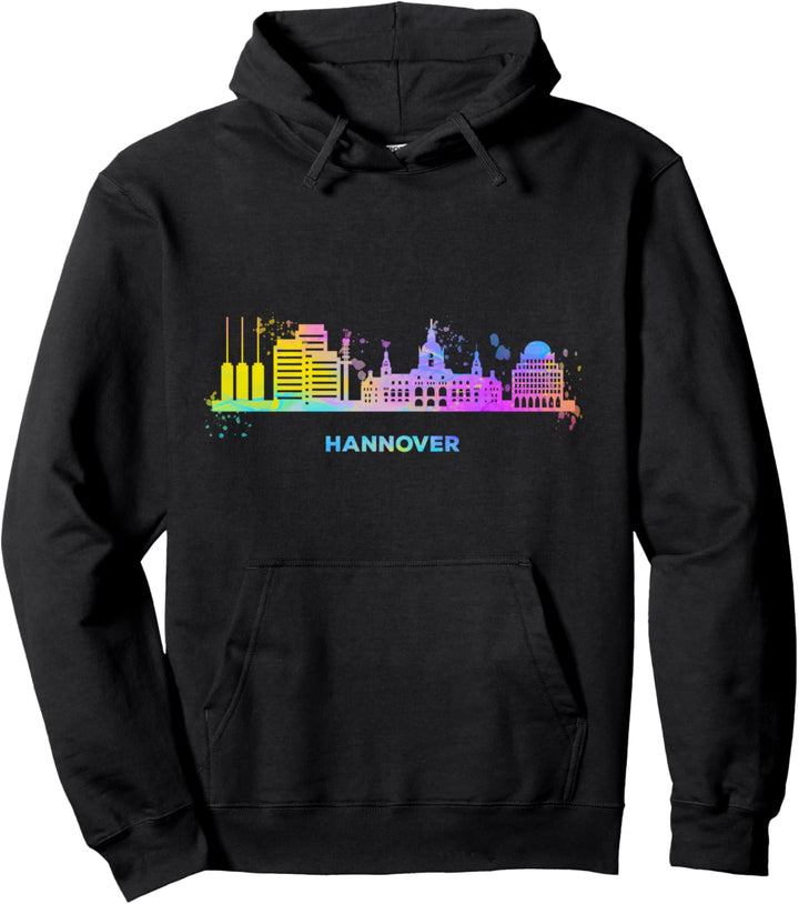 Hannoveraner Skyline Bunt Stadtbild Hannover Pullover Hoodie