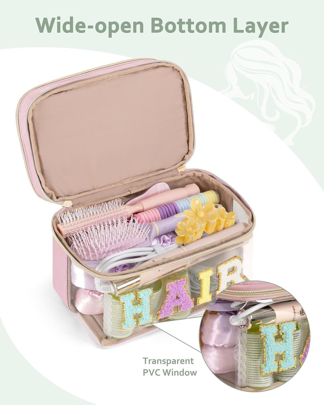 Fasrom Haargummi Aufbewahrung, Haarschmuck Organizer für Haaraccessoires mit Chenille Buchstabe, Tra