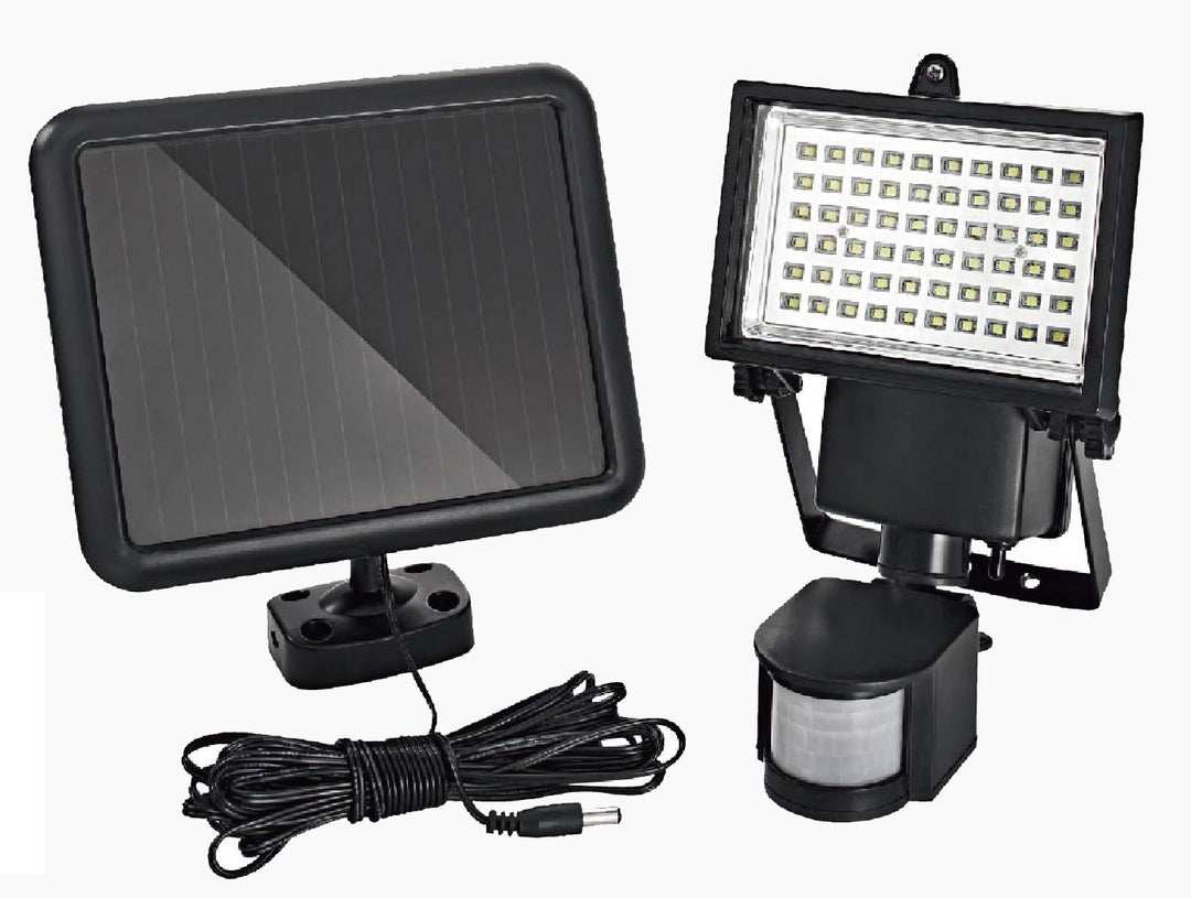 Trango LED Solar Strahler I Solar Wandleuchte I Solar Fluter SOL-YF60 mit Bewegungsmelder I Solar Au