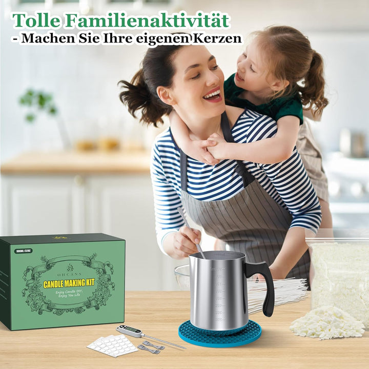 pojifi Kerze machen Kit Zubehör für Anfänger, Soja-Wachs DIY Kerze machen für Erwachsene, mit 900ml