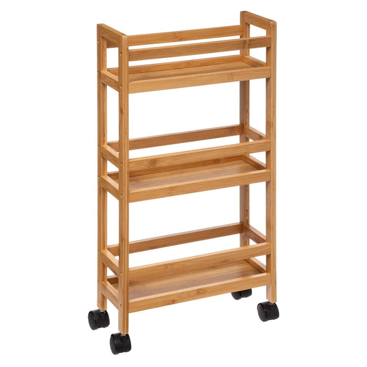 5 five simply smart Schmaler beistelltisch 3 Ebenen mit bambusrollen cm Bambus, cm Bambus