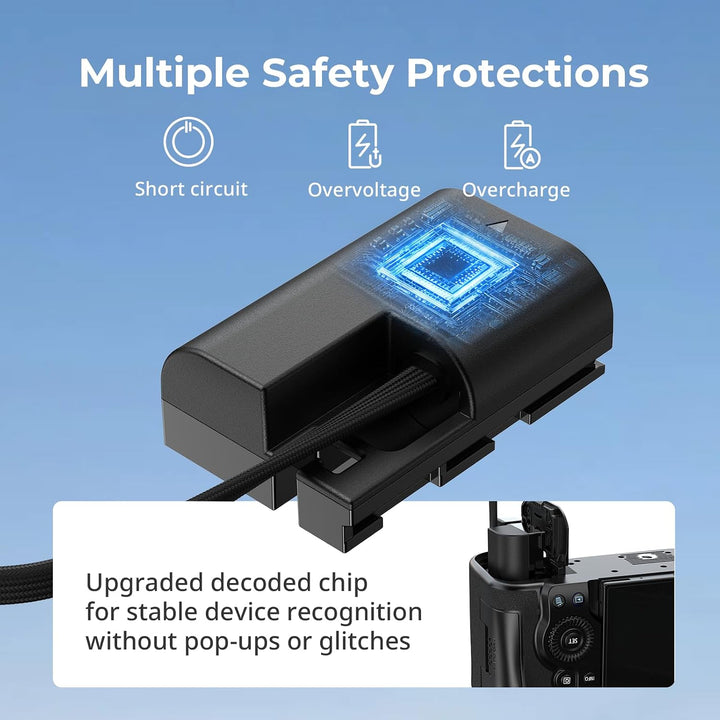 SMALLRIG LP-E6P USB-C-Dummy-Akku für Canon, magnetisches Spiralkabel - 6414