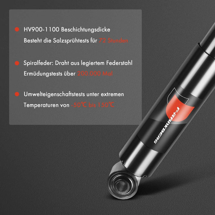 Frankberg 2x Stossdämpfer Gasdruck Hinterachse Kompatibel mit Caddy III Grossraumlimousine 2CB 2CJ 2
