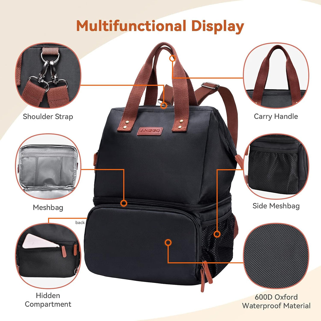 Kühltasche Picknicktasche, ANGGO Grosse Kapazität Kühlbox Lunchtasche Wasserdicht und Auslaufsicher,