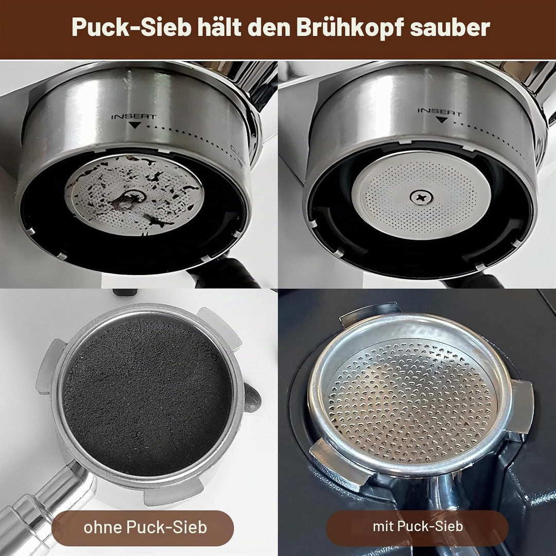 MEION 54 mm Siebträger ohne Boden mit eloxiertem Aluminium-Griff, kompatibel mit Breville Barista Ex