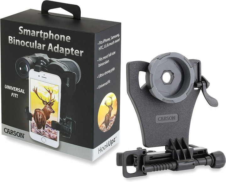 Carson HookUpz Universal Smartphone Adapter für Full-Size Ferngläser zur Aufnahme von Fotos und Vide