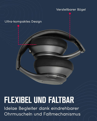 MIIEGO Boom Bluetooth Kopfhörer | Kabellose Over-Ear Headphones | Waschbare Ohrpolster Sound & Lange