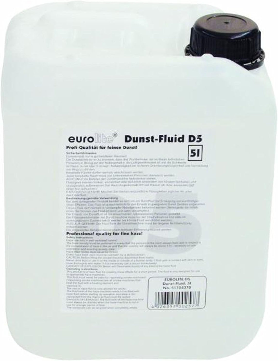 EUROLITE D-5 Dunst-Fluid 5 Liter für Hazer | Dunstnebelflüssigkeit für Dunstgeneratoren