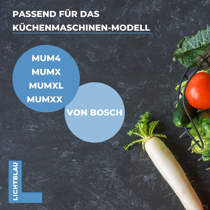 LICHTBLAU 2er Set Mitnehmer Flügelrad für Bosch Küchenmaschine MUM4 mit transparentem Deckel I Durch