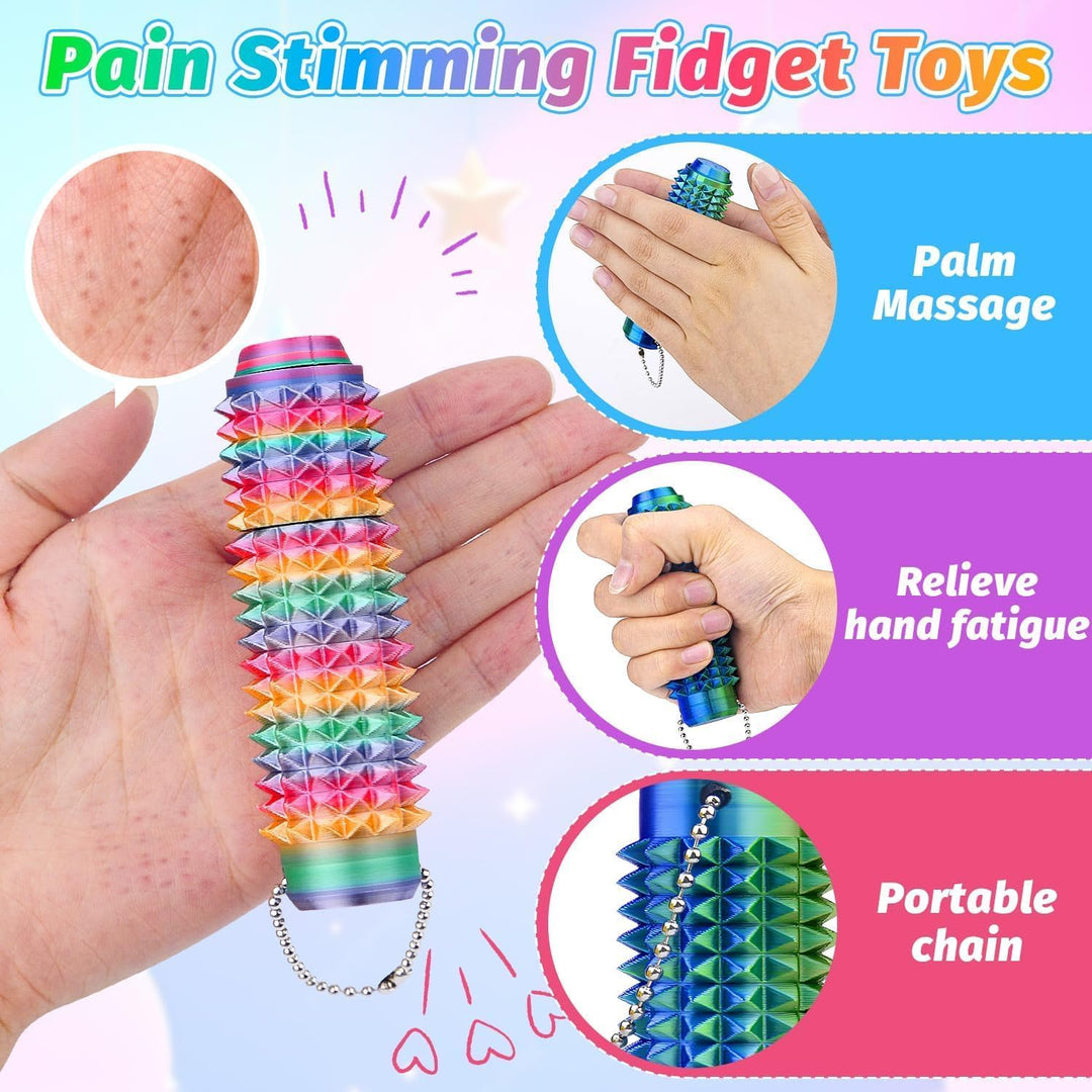 Little Ouchies Pain Fidget 4er-Set – Rotierendes Spiky Stressabbau Spielzeug für Erwachsene, Sensori