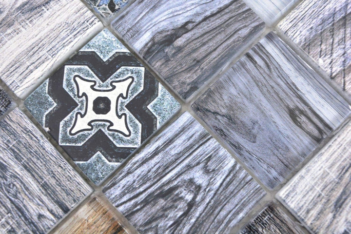 Mosaik Fliese Quadrat Crystal mix blau für WAND KÜCHE Wandverblender Fliesenspiegel Verkleidung | 10