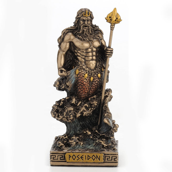 Veronese Design Poseidon Gott des Meeres Miniaturfigur Poseidon Schwarzem, Poseidon Schwarzem