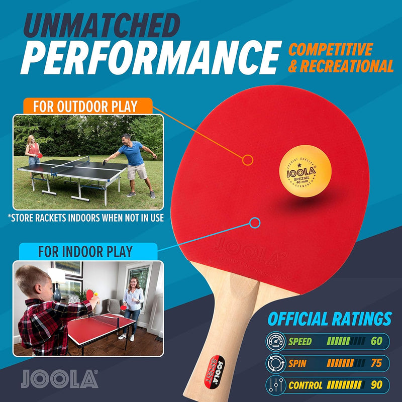 JOOLA Tischtennis-Set Family , 4 Tischtennisschläger + 10 Tischtennisbälle + Tasche & JOOLA Easy Tis