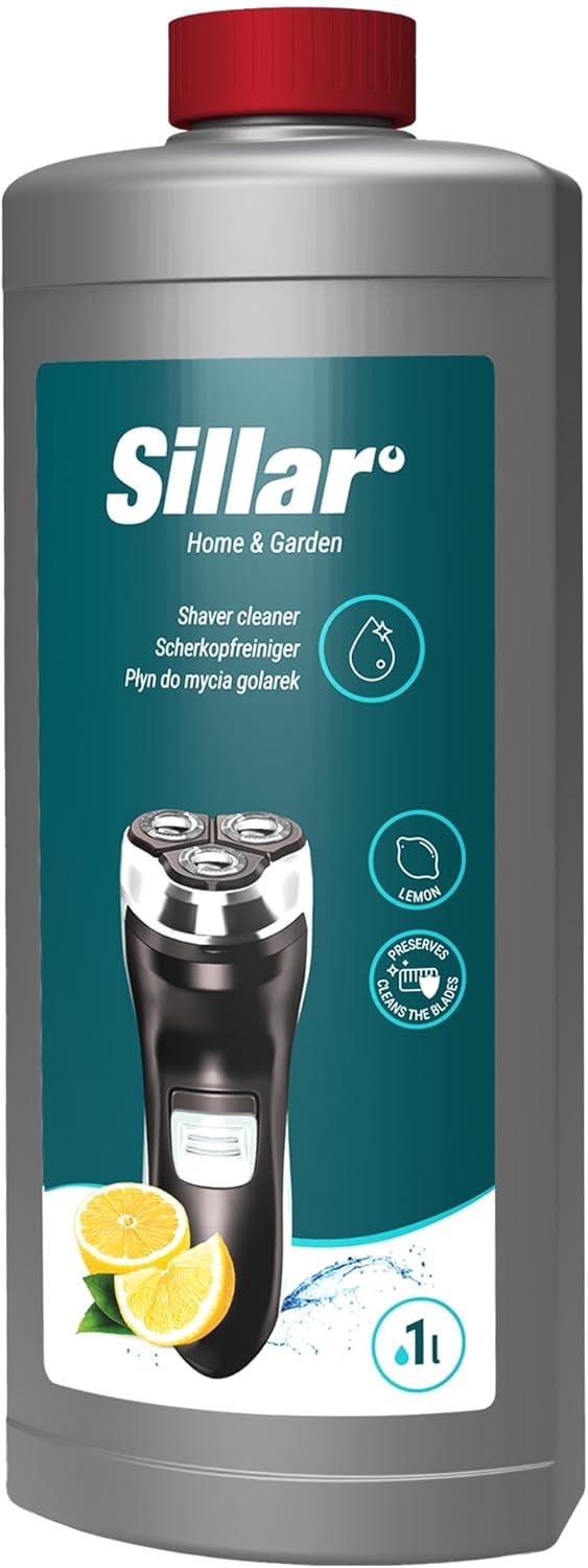 Sillar Scherkopfreiniger Nachfüllflüssigkeit 1L – Zitronen - Kompatibel mit Braun CCR Serie 3, 5, 7,