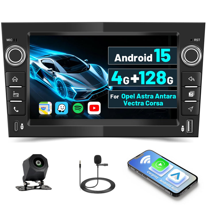 [4G+128G] Inefala Android 15 Autoradio für Opel Corsa 2011-2012 mit Wireless Carplay Android, 7 Zoll