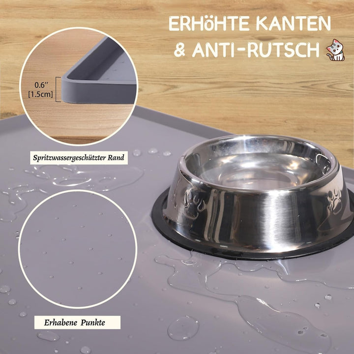 MateeyLife Napfunterlage Katzen, Napfunterlage Hund Gross, Hundenapf Kleine Hunde, Silikon Unterlage