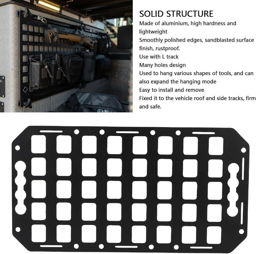 Haofy Aluminium -LKW -Bett Molle Panel Vehikel Molle Organizer Taktischer Ausrüstungshalter für Auto