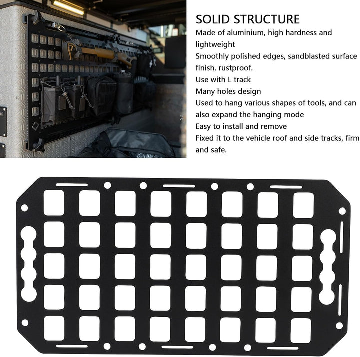 Haofy Aluminium -LKW -Bett Molle Panel Vehikel Molle Organizer Taktischer Ausrüstungshalter für Auto