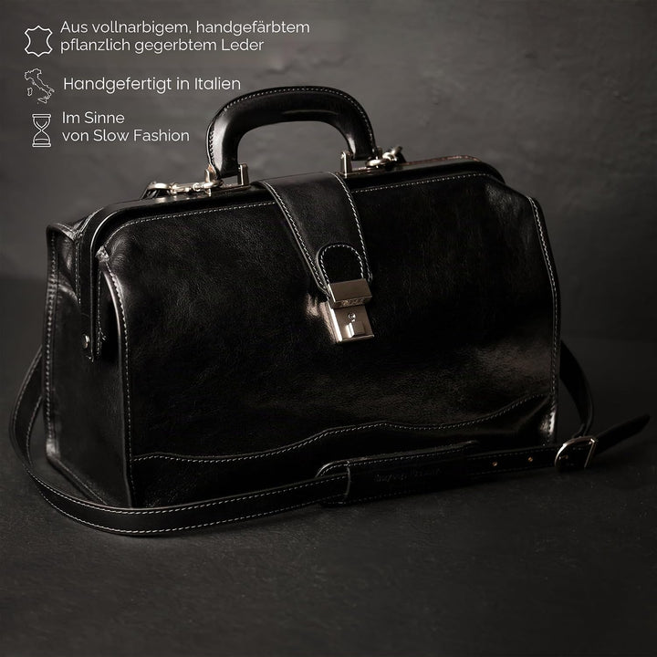 Time Resistance Leder Arzttasche - Arztkoffer - Doktortasche - Aus 100% Echtleder - Aktentasche für