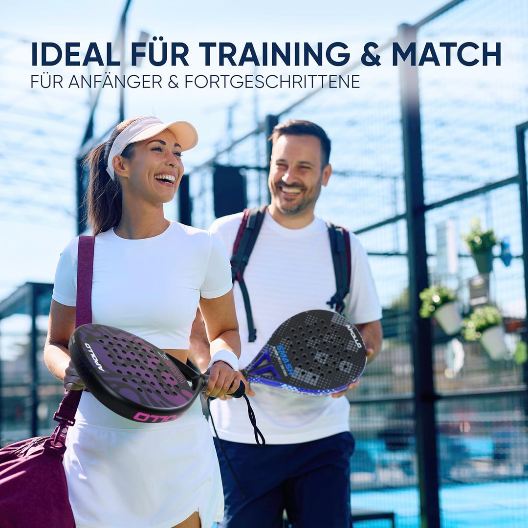 Apollo Padel Schläger - Padelschläger für Anfänger und Fortgeschrittene, Carbon-Schläger für Damen u