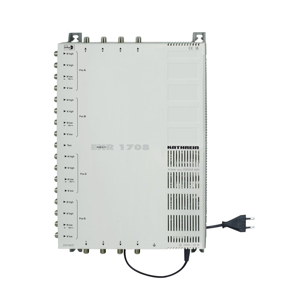 Kathrein EXR 1708 Satelliten-ZF-Verteilsyste Multischalter (4 Satelliten, 17 auf 8 Teilnehmeranschlü