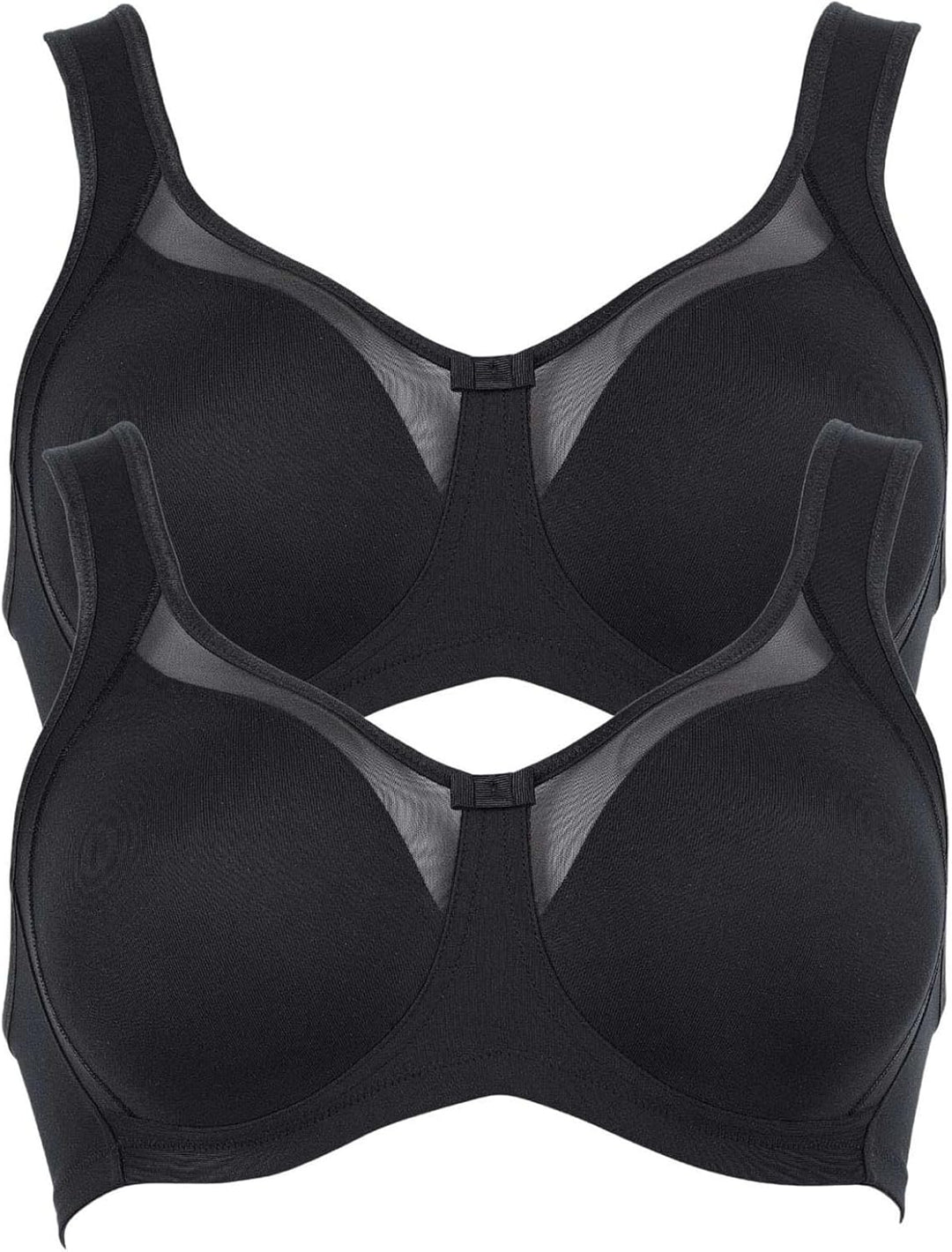 Anita 2er Sparpack Entlastungs BH Clara 5859 Gr. 75-110 B-E 75E Schwarz/Schwarz, 75E Schwarz/Schwarz