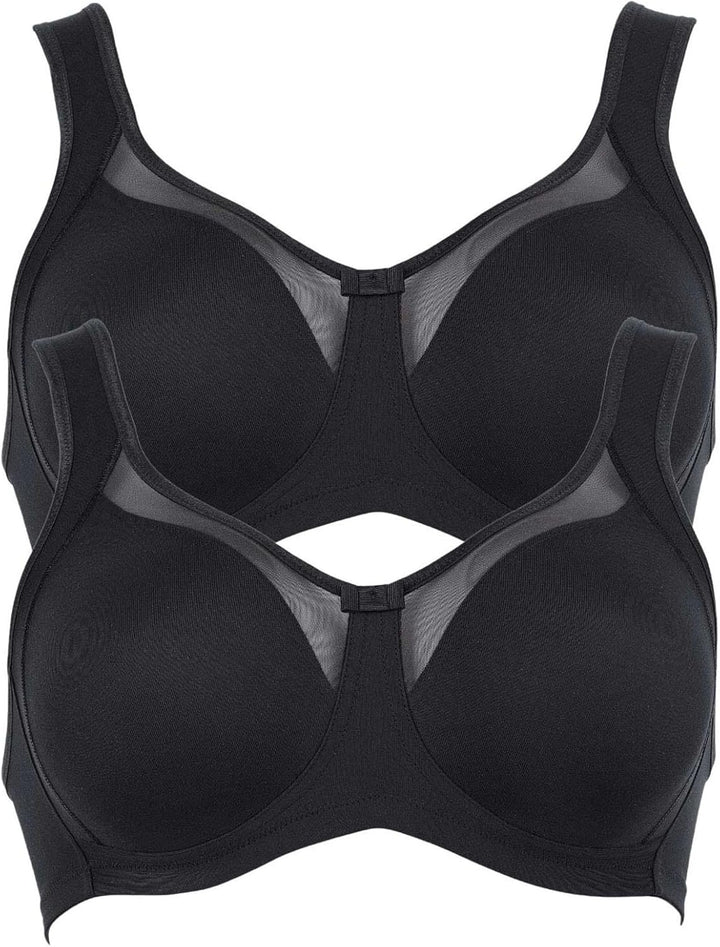 Anita 2er Sparpack Entlastungs BH Clara 5859 Gr. 75-110 B-E 75E Schwarz/Schwarz, 75E Schwarz/Schwarz
