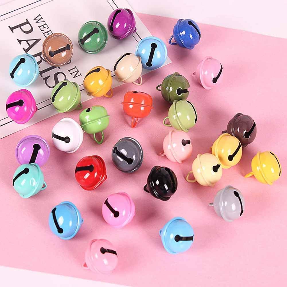 50 Stück Kleine Glöckchen 21.5mm Bunt Glocke Schellen zum Basteln Metallglöckchen Weihnachtsglocke B