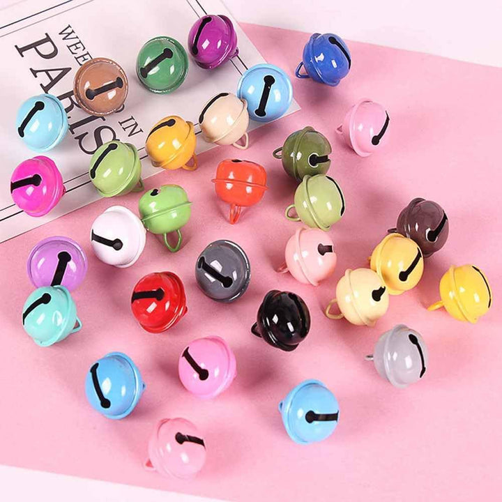 50 Stück Kleine Glöckchen 21.5mm Bunt Glocke Schellen zum Basteln Metallglöckchen Weihnachtsglocke B