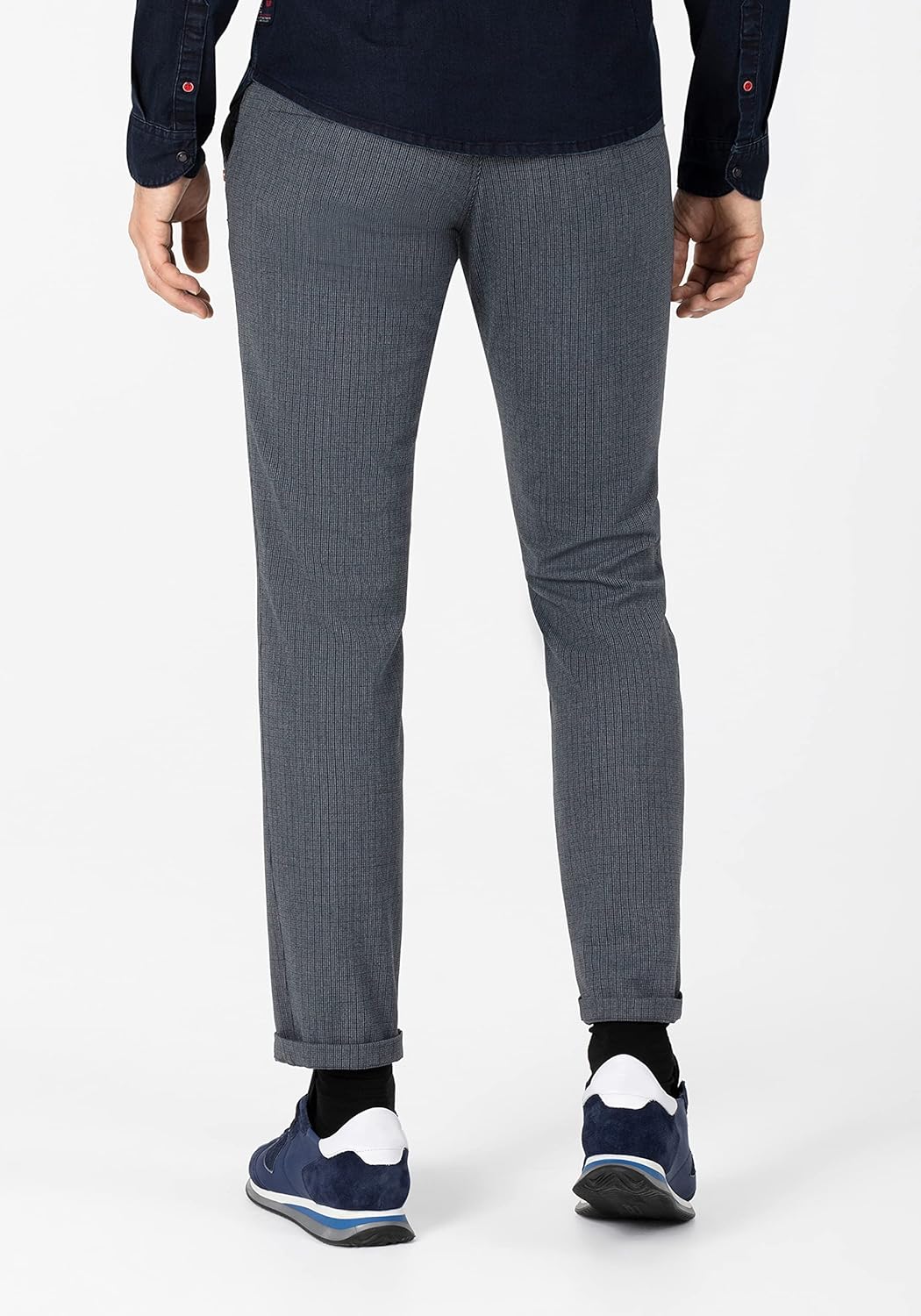 Timezone Herren Regular Luitz Freizeithose 30W / 32L Blue Check, 30W / 32L Blue Check