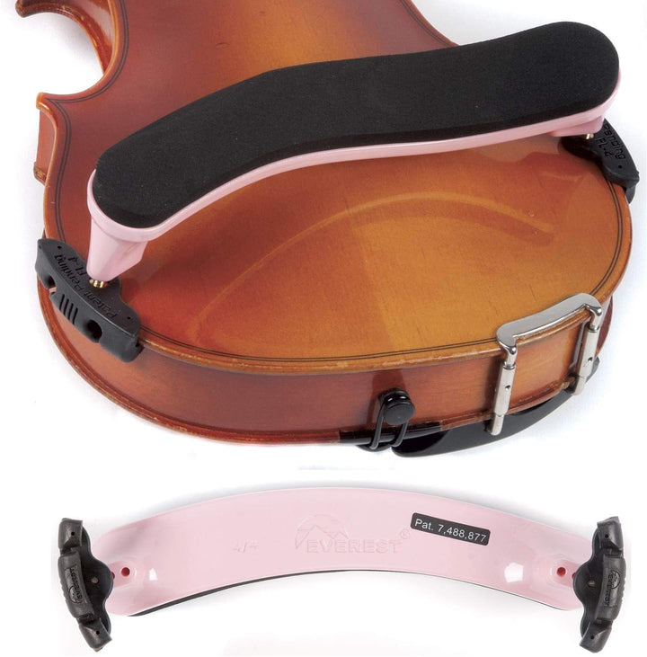 Everest Light Pink Spring Collection Size (4/4) Violin Adjustable Shoulder Rest