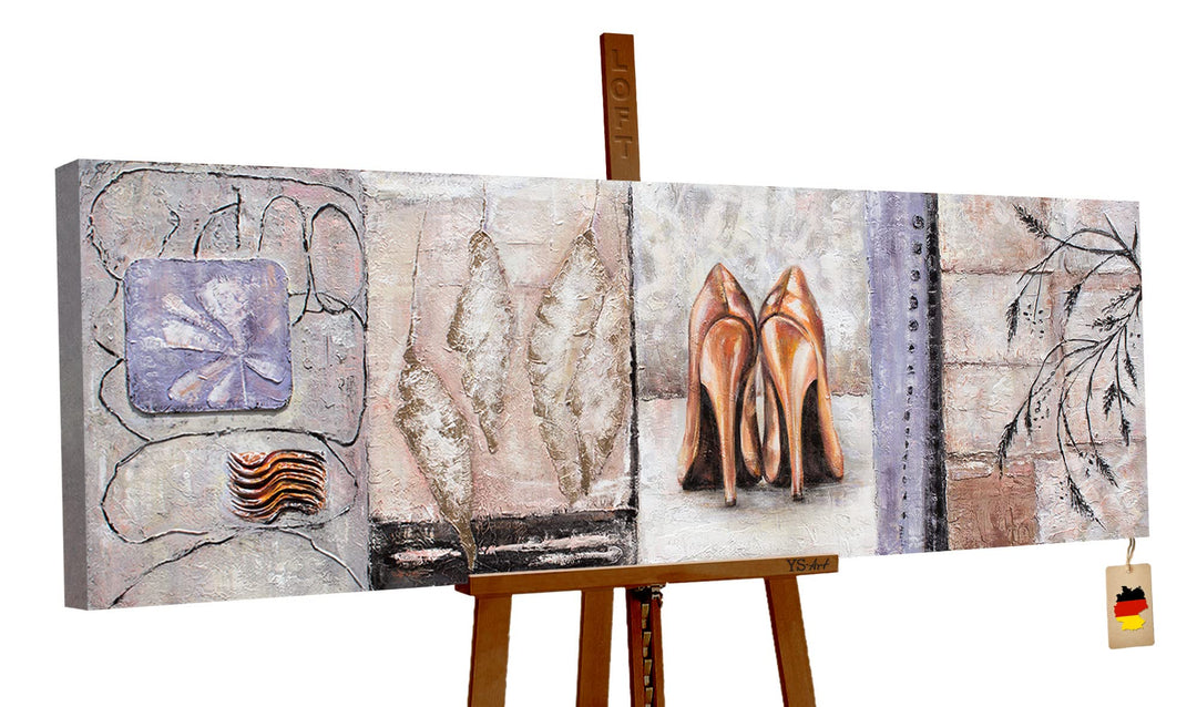 YS-Art Abstrakt Acryl Gemälde auf Leinwand Harmonie handgemalt Wandbilder Wohnzimmer modern Wohndeko
