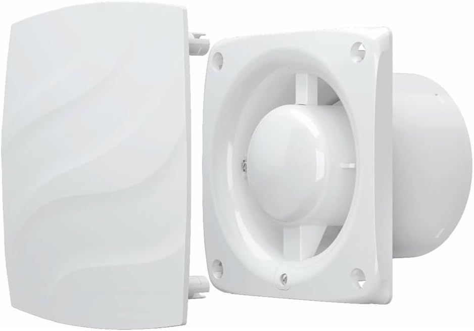 Vlano ALTO Badlüfter, WC Ventilator, Standard, Quick-Fix System, ohne Bohren, 100 mm oder 120 mm, 95