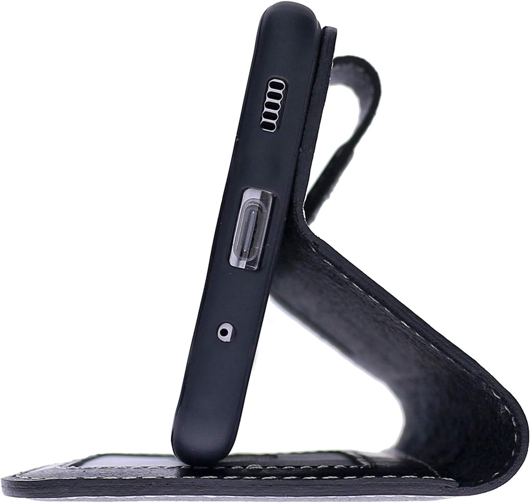 Burkley Lederhülle für Samsung A52 / A52s Handyhülle mit Kartenhalter - RFID/NFC Schutz und Kickstan