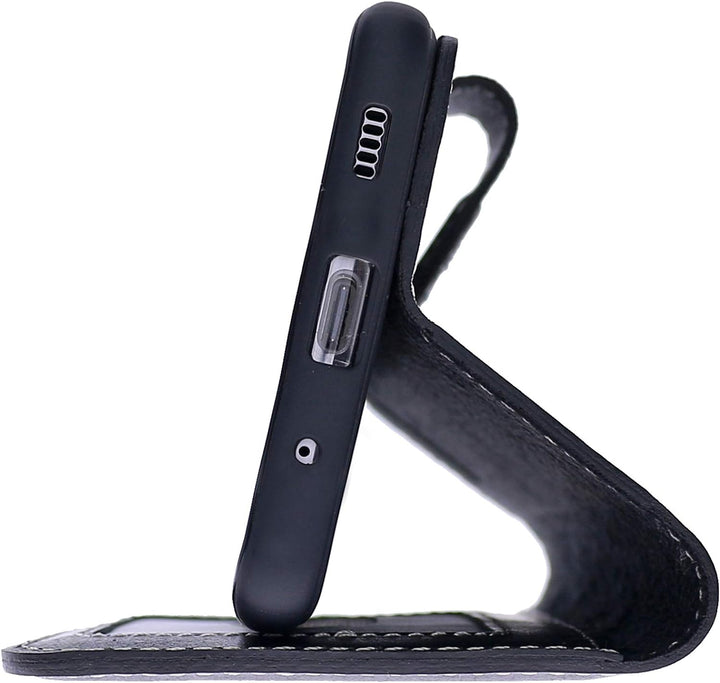 Burkley Lederhülle für Samsung A52 / A52s Handyhülle mit Kartenhalter - RFID/NFC Schutz und Kickstan
