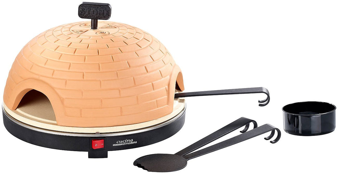 Cucina di Modena Pizza Dome: Premium Pizzaofen mit Terrakotta-Haube, Schamottstein-Platte, Ø 40 cm (