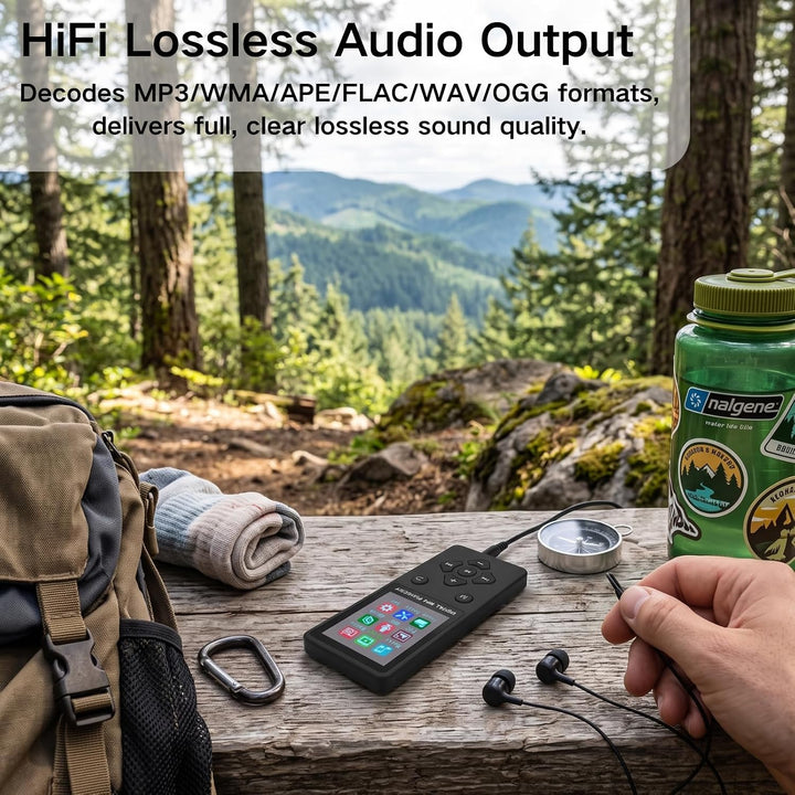 MP3-Player MP4-Player, Verlustfreier HiFi-Musikplayer mit Bluetooth 5.0, 1,8-Zoll-Farbbildschirm, Tr