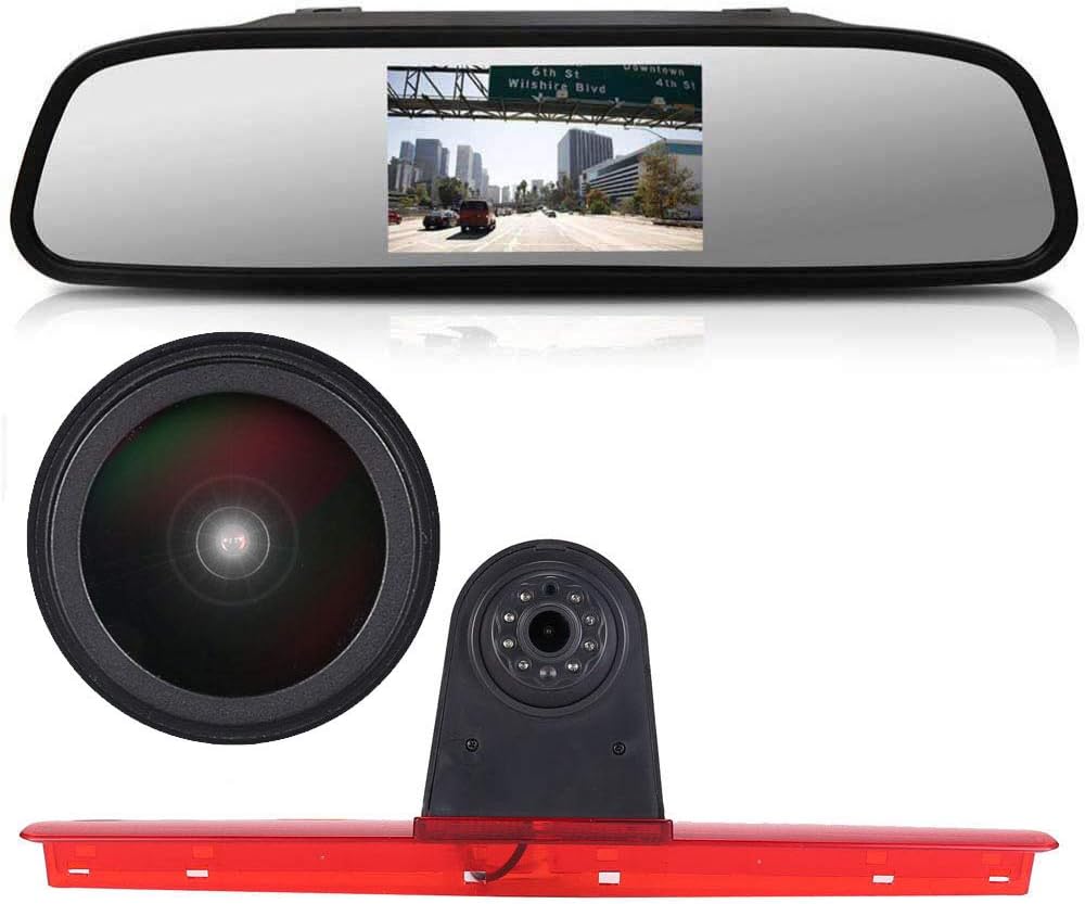 「18mm Linse Top Qualität Rückfahrkamera + 4.3 Zoll Auto Rückspiegel 」Bremsleuchte Bremslicht Auto Da