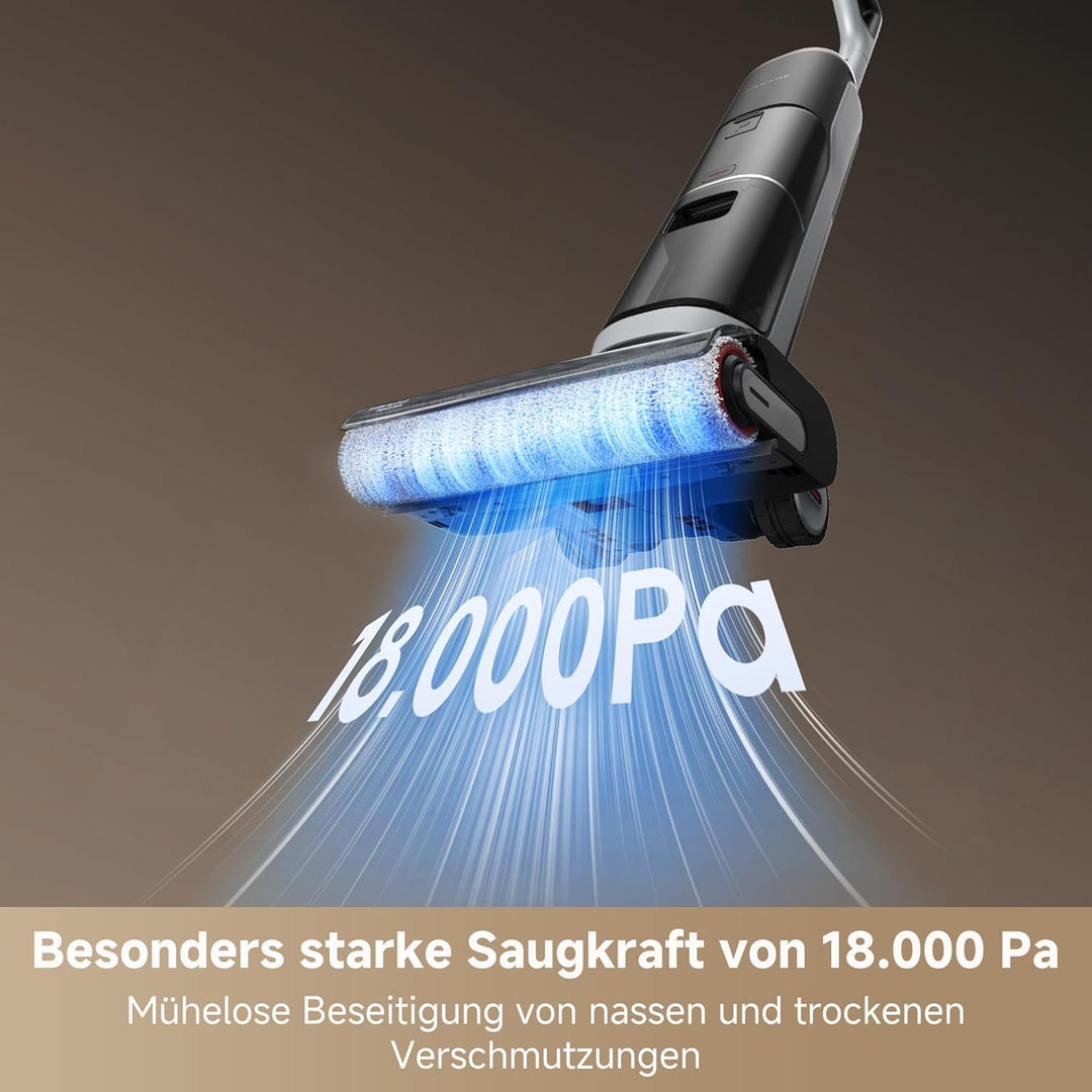 dreame H14 AE Nass- und Trockensauger, 18.000 Pa, Frischwasserrein., flach, Doppelkantenbür., 0 Vehe