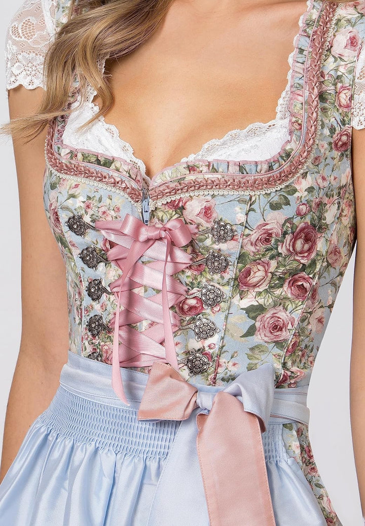 Stockerpoint Damen Dirndl Dara Kleid für besondere Anlässe 32 Hellblau, 32 Hellblau