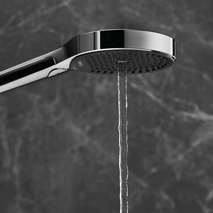 hansgrohe wassersparender Duschkopf Rainfinity 130, Sparduschkopf, Duschbrause, 3 Strahlarten, Antik
