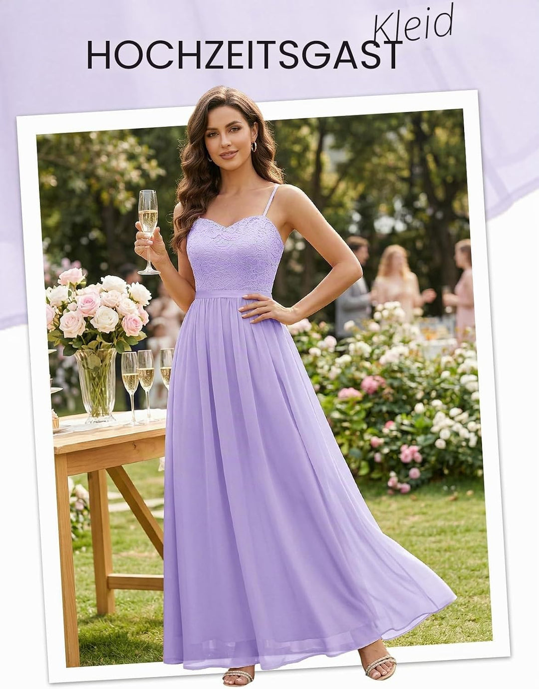 DRESSTELLS Abendkleider Elegant für Hochzeit Festlich Ballkleid Damen Lang Brautkleid Standesamt Bra