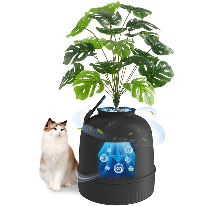 Lifewit Katzenklo Blumentopf mit Pflanze & Schaufel, Katzenklo Versteckt mit Geruchsbeseitigung, Inf