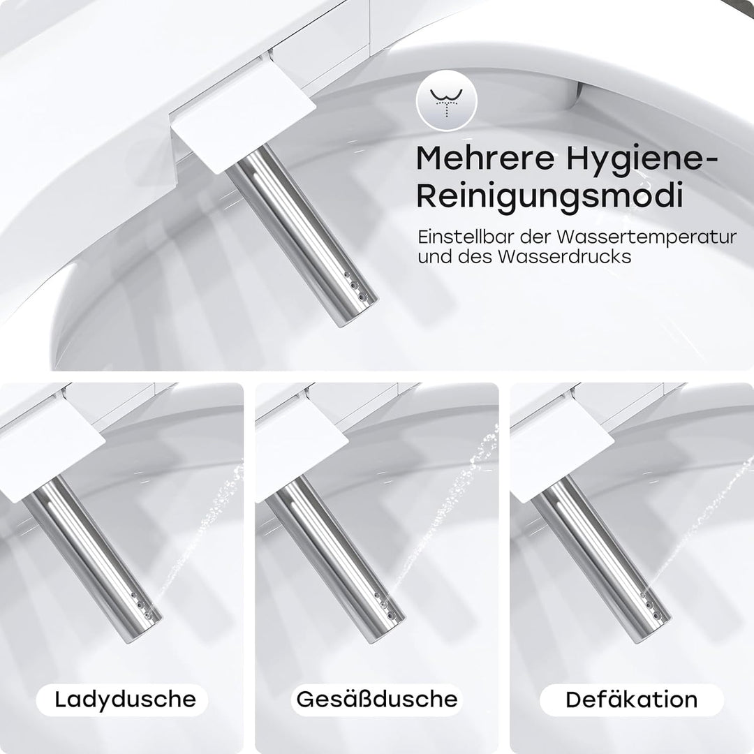 Smart Toilettendeckel mit Selbstreinigende Düse Waschen Vorne Hintere - Bidet Aufsatz für Toilette W