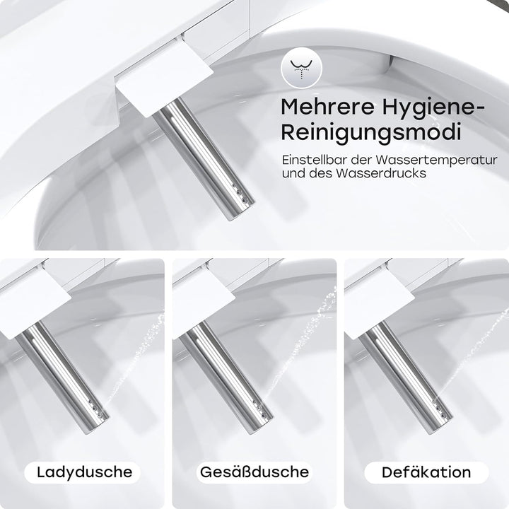Smart Toilettendeckel mit Selbstreinigende Düse Waschen Vorne Hintere - Bidet Aufsatz für Toilette W
