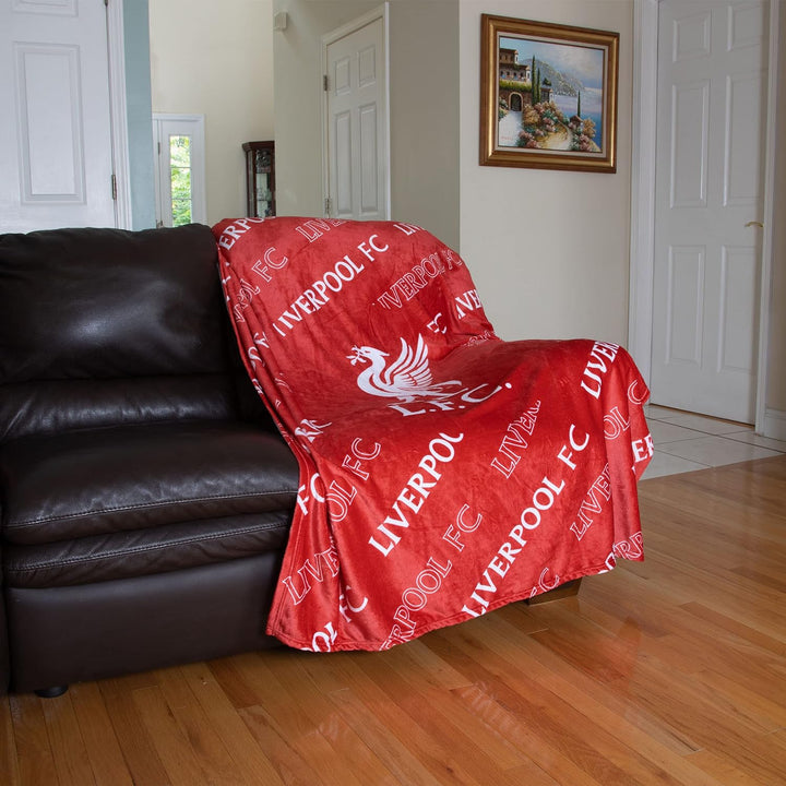 Liverpool FC EPL Supreme Slumber Plush Throw Blanket, Liverpool